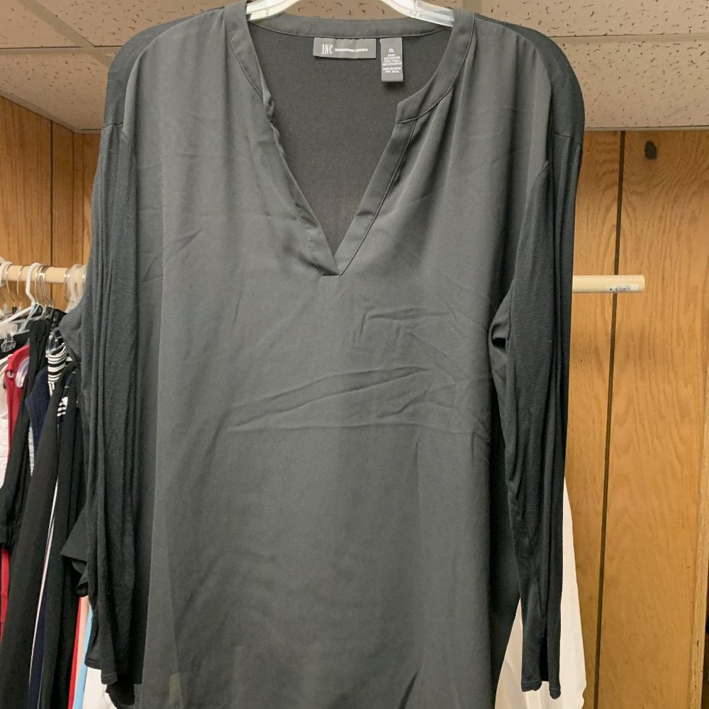 INC Black Mixed Media Tunic